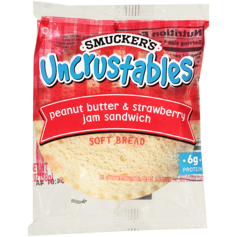 Smuckers Uncrustables Peanut Butter and Strawberry Jam Sandwich, 2 Ounce -- 60 per case.