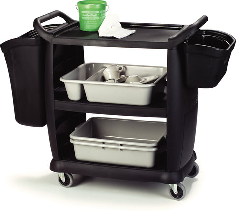 Carlisle CART SMALL BUSSING & TRANSPORT BLACK 18X36.25X38 300 LB CAPACITY