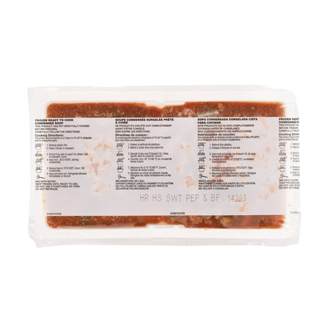 Well and Good Frozen Condensed Home-style Sweet Pepper and Beef Soup - 4 lb. tray, 3 per case