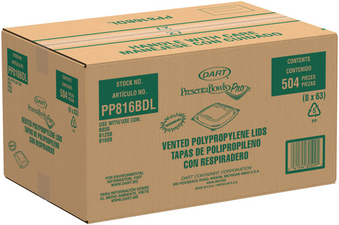 PresentaBowls Pro® LID PP SMALL VENTED SQUARE F/ PP816BDL