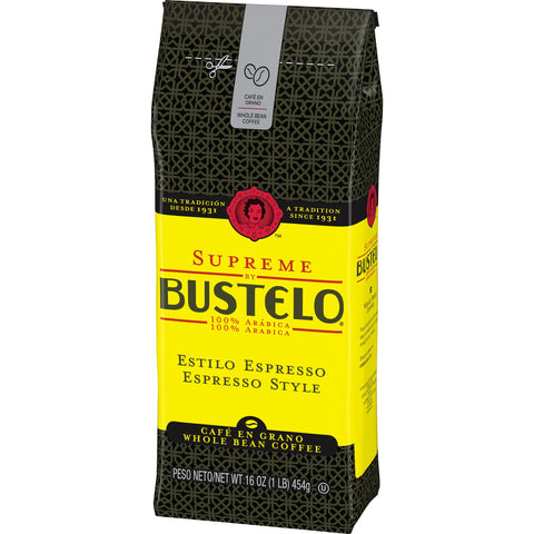 Bustelo Whole Bean Supreme Coffee, 16 Ounce -- 8 per case.