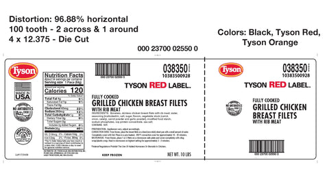 Chicken Breast Fillet Boneless Skinless Select Grilled Fc 3 Oz 38350-0928