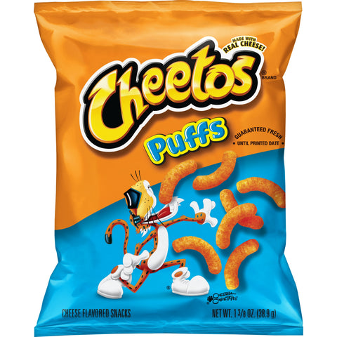 Cheetos Regular Cheese Flavored Puffs Snack, 1.375 Ounce -- 64 per case.