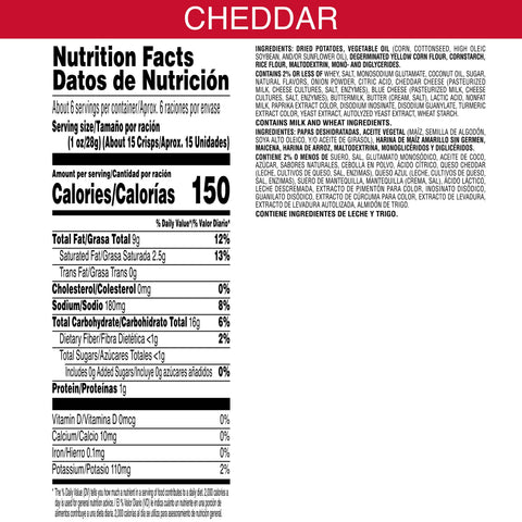 Pringles Cheddar Cheese Crisps, 5.5 Ounce -- 14 per case.