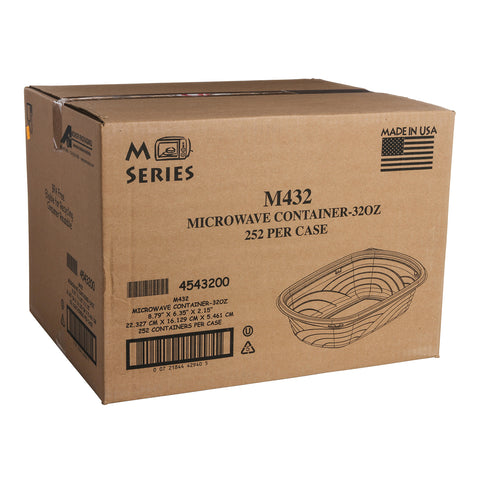 Anchor Packaging MicroRaves Wave Polypropylene Black Rectangular Container, 32 Ounce Capacity -- 252 per case