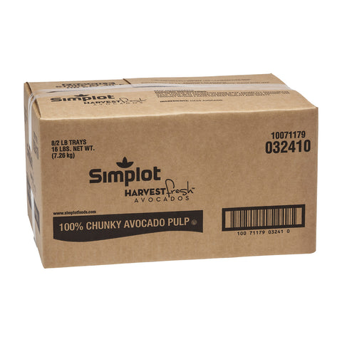 Simplot Harvest Fresh Avocados - Chunky Avocado Pulp Chilled, 2 Pound -- 8 per case.
