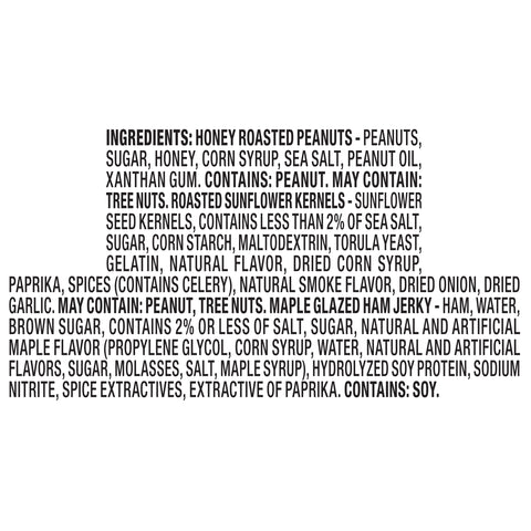 Planters SNACK PROTEIN PACK P3 CONVENIENCE MEAL MAPLE HAM JERKY HONEY ROASTED PEANUTS SUN ROASTED KERNELS