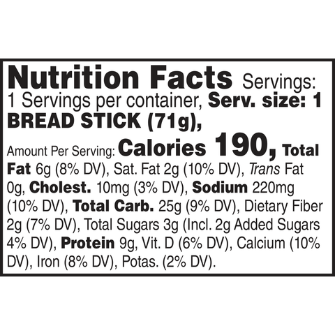 Breadstick Cheese Stuffed Whole Grain Iw 6