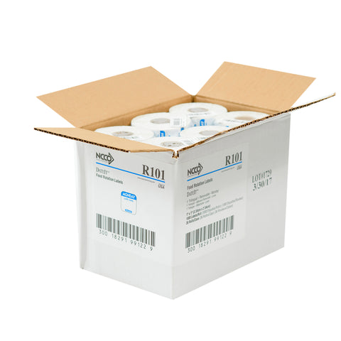 National Checking Company Dateit Blue Trilingual Removable Label - Monday, 1 x 1 inch -- 1000 per case.