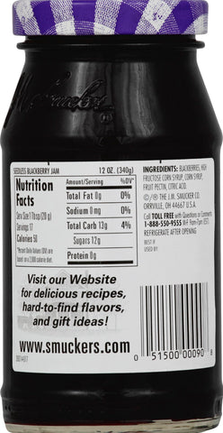 Smucker's® JAM BLACKBERRY SEEDLESS GLASS JAR