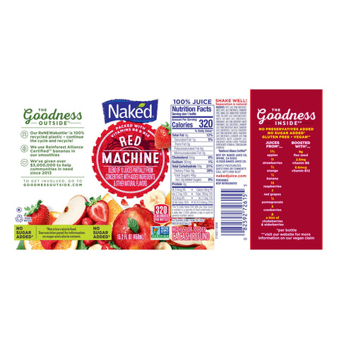 Naked Juice JUICE RED MACHINE 100% PLASTIC BOTTLE REFRIGERATED