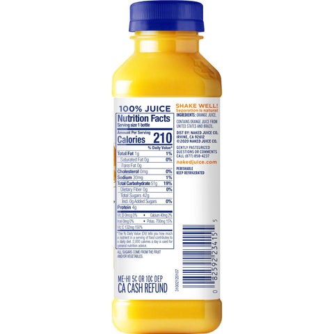 Naked Juice JUICE ORANGE PLASTIC BOTTLE