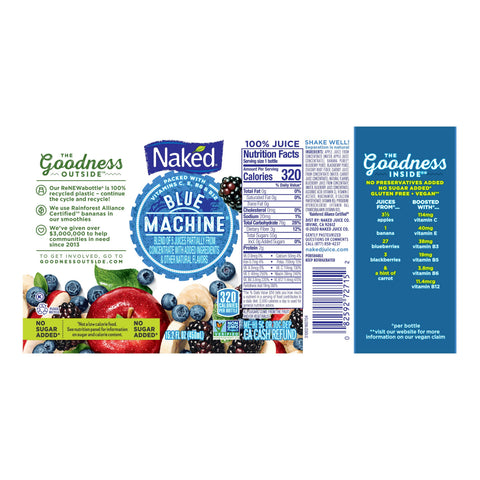 Naked Juice DRINK BLUE MACHINE REFRIGERATED PLASTIC BOTTLE