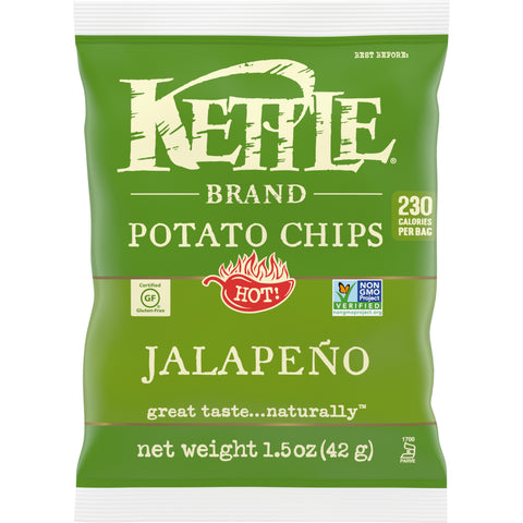 Kettle Foods Jalapeno Potato Chips, 1.5 Ounce -- 24 per case.