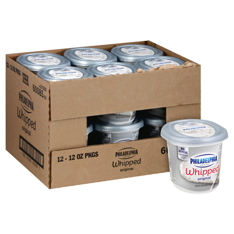 Philadelphia Plain Whipped Cream Cheese, 12 Ounce Container -- 12 per case