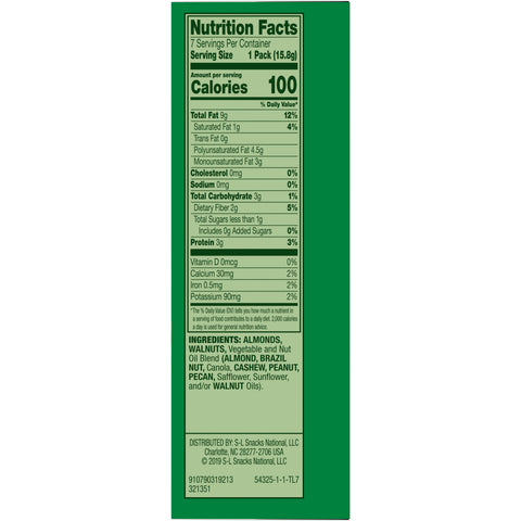 Emerald Natural Walnuts and Almonds, 0.56 Ounce - 7 per pack -- 12 packs per case.