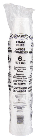 Dart Insulated Foam Cup, 6 Ounce -- 1000 per case