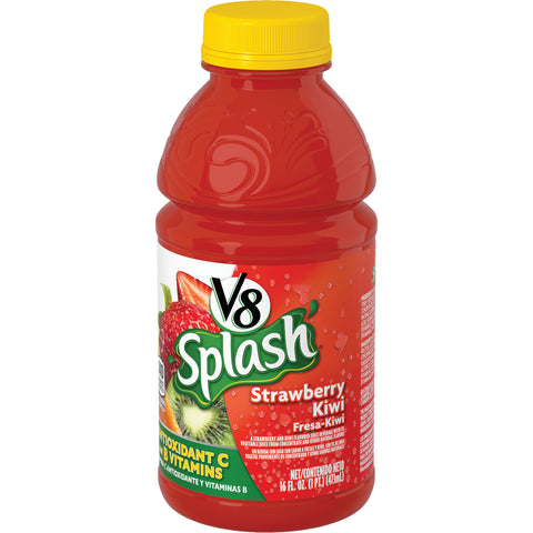V8 Splash Strawberry Kiwi Juice, 16 Fluid Ounce -- 12 per case.