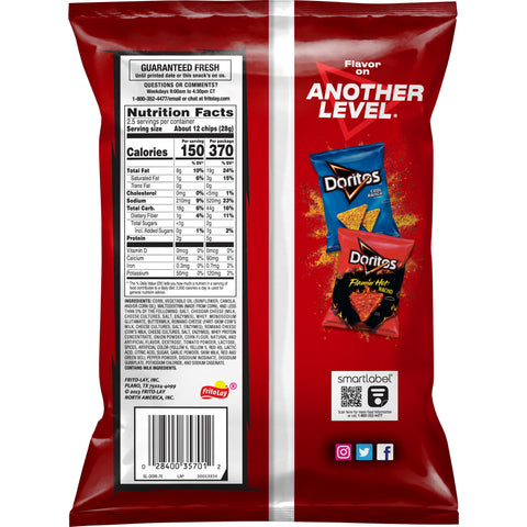 Doritos Nacho Cheese Tortilla Chips, 2.5 Ounce -- 24 per case