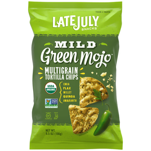 Late July Snacks TORTILLA CHIP MULTI-GRAIN GREEN MOJO
