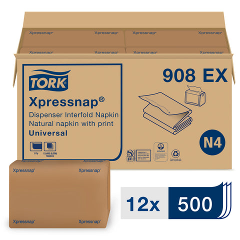 Tork Xpressnap® NAPKIN DISPENSER EVIROMENTAL PRINT NATURAL 1-PLY 8.5X13