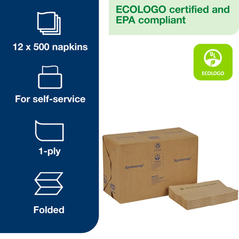 Tork Xpressnap® NAPKIN DISPENSER EVIROMENTAL PRINT NATURAL 1-PLY 8.5X13