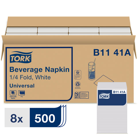 Don Brand NAPKIN BEVERAGE 9.4X9.4 WHITE 1 PLY