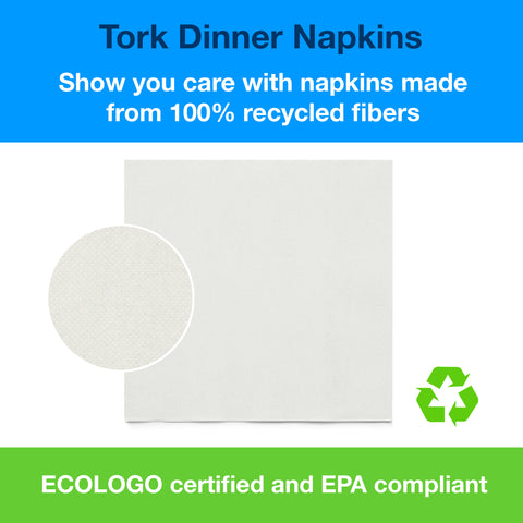 Napkin Dinner 17x17 White 1-ply 1/4 Fold
