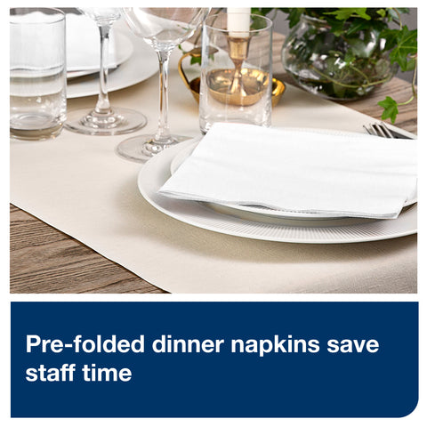Napkin Dinner 17x17 White 1-ply 1/4 Fold