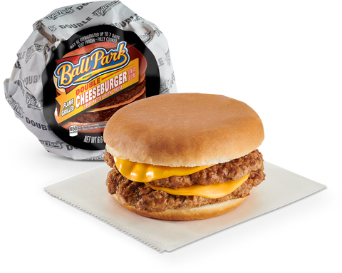 Sandwich Double Cheeseburger Flamed Grilled On A Bun
