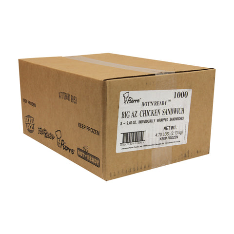 Advance Pierre Big Az Country Fried Chicken Sandwich with Cheese, 9.4 Ounce -- 8 per case.