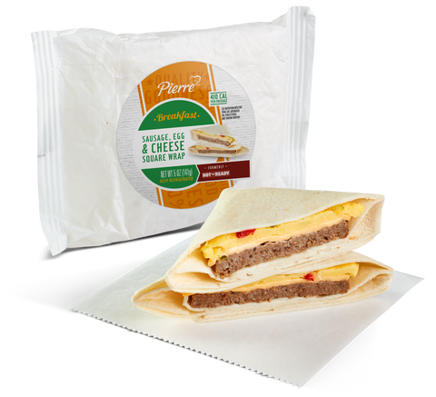 Sandwich Sausage Egg & Cheese Product Square Wrap 5 Oz 55557