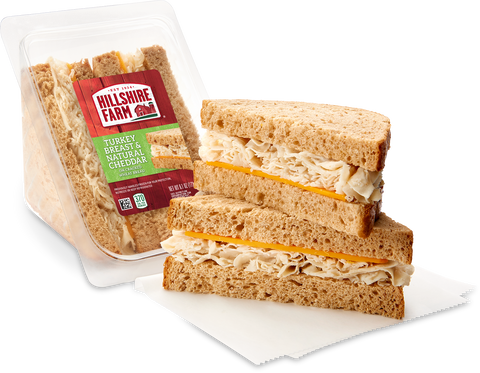 Hillshire Farm Turkey Breast and Cheddar Wedge Sandwich, 0.381 Pound -- 6 per case