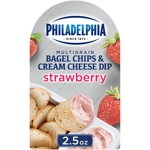 Philadelphia Strawberry Bagel Chips and Cream Cheese Dip, 2.5 Ounce -- 10 per case.
