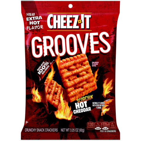 Kelloggs Cheez It Scorchin Hot Cheddar Cracker, 3.25 Ounce -- 6 per case