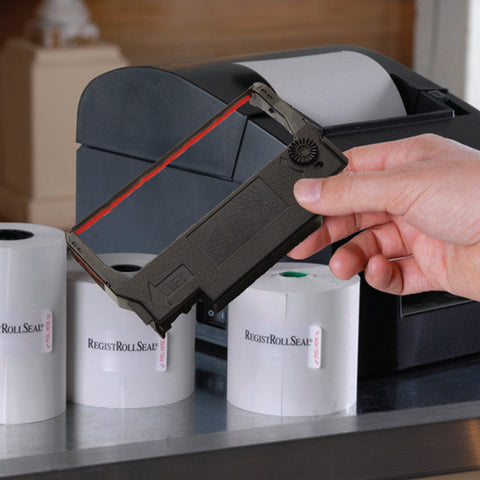 National Checking Company Tillribbons Black and Red Ribbon Only -- 18 per case.