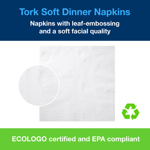 Napkin Dinner 15x17 White 2 Ply 1/4 Fold