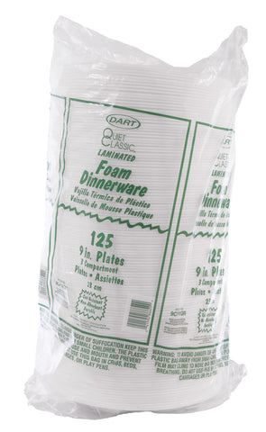 Plate Foam Non-laminated White 3-compartment 9