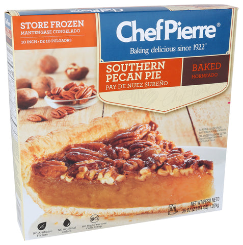 Sara Lee Chef Pierre Pre Baked Southern Pecan Open Face Specialty Pie, 10 inch -- 6 per case.