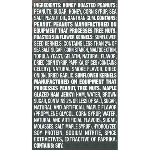 Planters SNACK PROTEIN PACK P3 CONVENIENCE MEAL MAPLE HAM JERKY HONEY ROASTED PEANUTS SUN ROASTED KERNELS