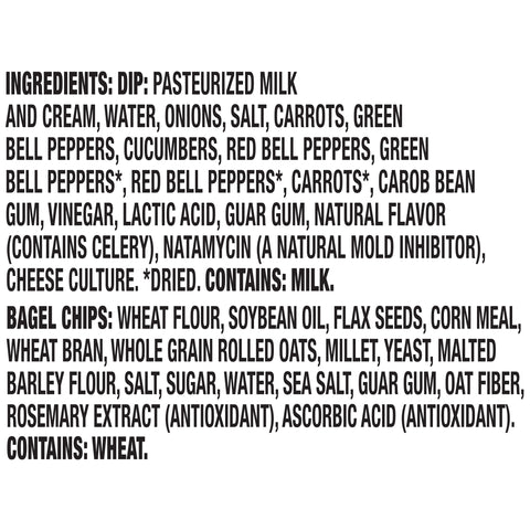 Snack Bagel Chips Cream Cheese Dip Garden Vegetable