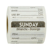 Label Trilingual Item/date/use By Dissolving Black Sunday 2x2