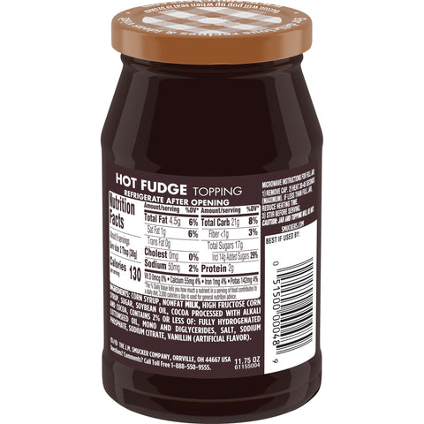 Smuckers Hot Fudge Topping, 11.75 Ounce -- 12 per case.
