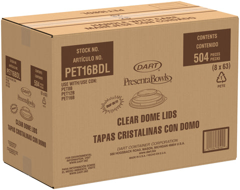 Lid Dome Pet 8-16 Oz