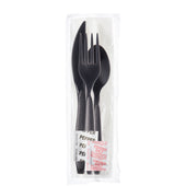 Cutlery Kit Medium Weight Black K-f-s Napkin 9x13 S&p Ps