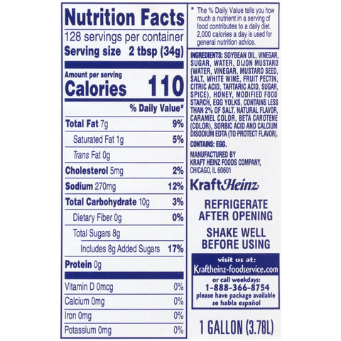 Kraft Honey Mustard Salad Dressing, 1 Gallon -- 4 per case