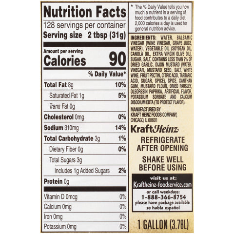 Kraft Dressing Signature Balsamic Vinaigrette, 1 Gallon -- 4 Case