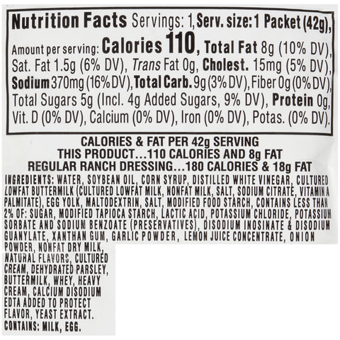 Heinz® DRESSING RANCH LIGHT SINGLE SERVE PACKET 534350/78000738
