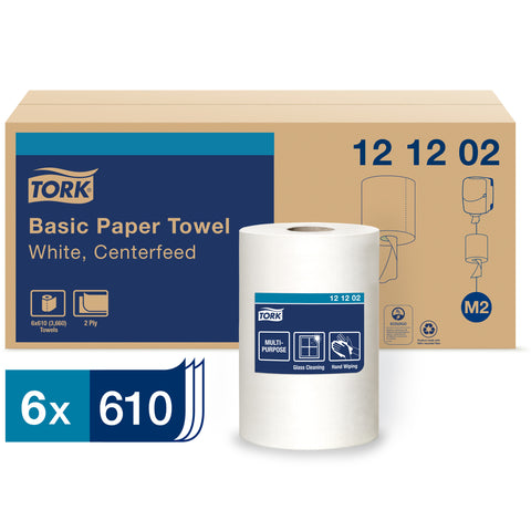 Tork White 2 Ply Advanced Soft Centerfeed Paper Hand Towel, 8.25 inch x 600 feet -- 6 per case