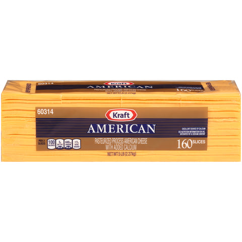 Kraft American Sliced Cheese, 5 Pound -- 4 per case.